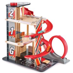 UNIVERS MINIATURE Garage Looping HAPE - Garage en bois et plastique sur 3 niveaux pour enfants dès 3 ans