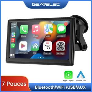 AUTORADIO GEARELEC Autoradio portable sans fil Apple CarPlay et Android Auto - Écran tactile de 7 pouces avec WiFi USB AUX Bluetooth