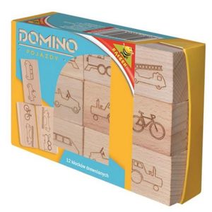 DOMINOS Boite de 12 dominos en bois voiture velo jouet