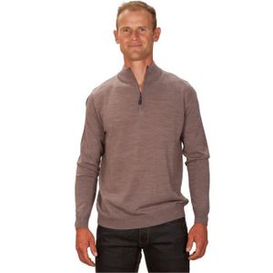 PULL UGHOLIN Pull Homme 50% Cachemire Col Zippé Beige