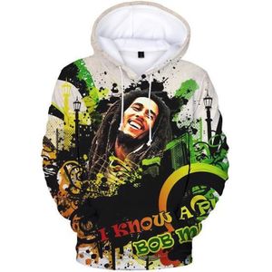 SWEATSHIRT Streetwear homme,2021 Bob Marley 3D sweat à capuche imprimé sweats hommes femmes mode décontracté Hip Hop pull chanteur imprimer Ha