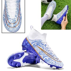 CHAUSSURES DE FOOTBALL Chaussures de Football Respirant Hommes Chaussures de Foot Crampons Moulés pour Adolescent - Blanc blanc