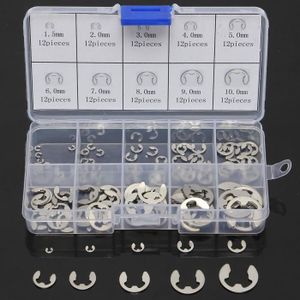 Assortiment De 300 Circlips Extérieurs Type E - Silverline, Neufs, Pour Bricolage Et Mécanique