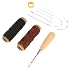 FTVOGUE Kit Aiguilles Réparation Cuir – Poinçon Cuir Chaussures Sacs Reliure – Manche Cuivre 3 Types