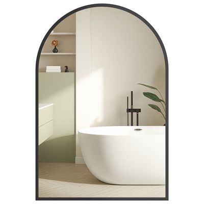 Miroir De Jardin En Fer – Noir, 100x45 Cm, Résistant Aux Intempéries, Déco Extérieur