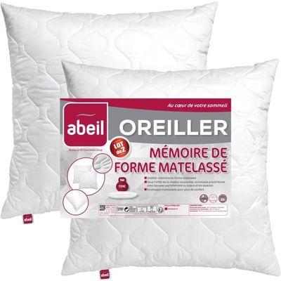 Pack oreiller DROUAULT Lot de 2 oreillers Palladium ferme 65x65 Pas Cher 