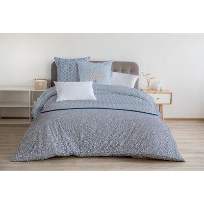 Parure De Couette 220x240 Cm - 100% Coton - 3 Pièces (housse + 2 Taies) - Dream In Paris Bleu - 7