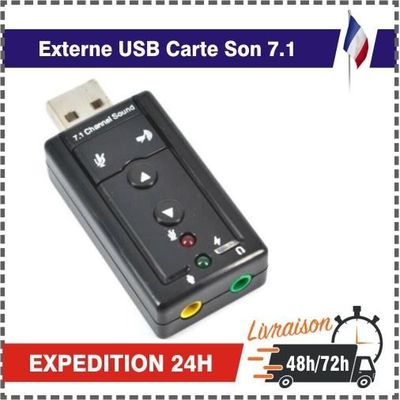 Adaptateur Audio USB 3D 7.1 - Carte Son Externe Plug & Play - Pour Casque Et Micro PC