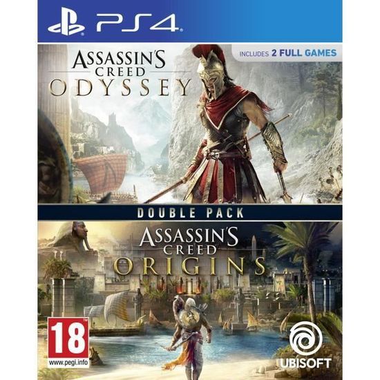 Jeu Assassin's Creed Origins + Assassin's Creed Odyssey PS4 - Action/Aventure - Ubisoft Montreal - Double Pack