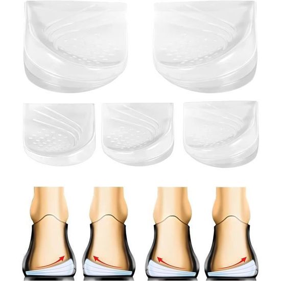 Semelles Talon Augmentation Hauteur Gel 1cm 2cm 3cm - Talonnettes Invisibles Homme Femme