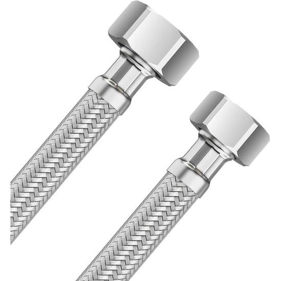 Tuyau Flexible Atco 3/8" (FE) X 3/8" (FI) – Raccordement Sanitaire Inox Tressé EPDM, DN8, Pression 10 Bars, Plusieurs Longueurs