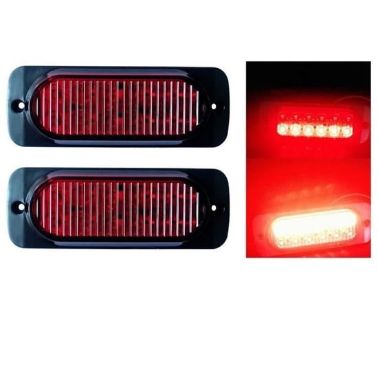 Paire De Feux De Gabarit 24V Pour Camion, Caravane, Bus - Rouge Et Blanc, Dimensions 94x84x80 Mm