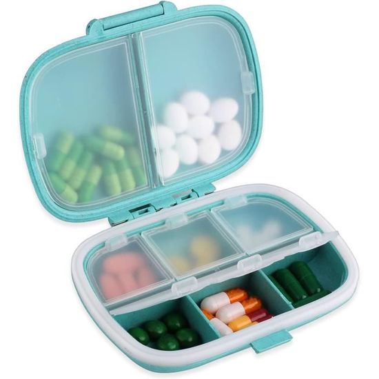 Pilulier De Voyage Semaine - 7 Jours, Matin Et Soir - Petite Boîte à Médicaments En Paille De Blé