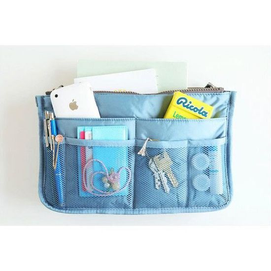 Organisateur De Sac à Main Nylon - 13 Compartiments, Imperméable, Moyen (26x18cm) | Pour Ranger, Éviter L'Affaissement