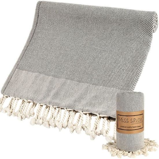 Serviette De Bain Turque En Coton 100% - Dimensions 95x175 Cm, 320 G - Léger, Absorbant Et Rapide à Sécher - Pour Plage, Sport, Voyage