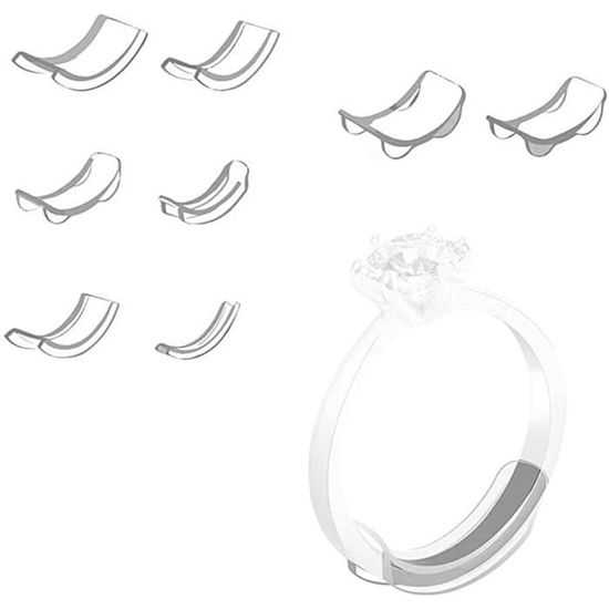 18 Pièces Ajusteurs De Bague - Réducteur De Taille Silicone Invisible