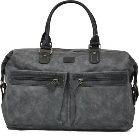 Sac week end femme DAVID JONES gris fonc