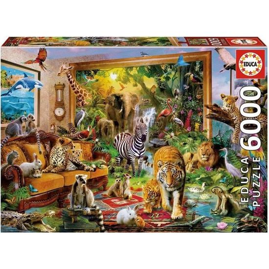 Puzzle 6000 pièces En Entrant Dans La Chambre - EDUCA - Animaux - Multicolore