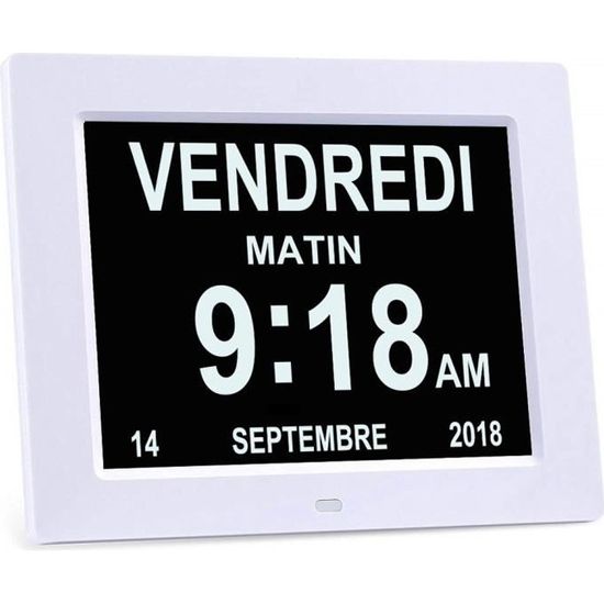 horloge calendrier numerique pour personnes agees alzheimer avec date jour et heure non abregee 8 langues grandschiffres cdiscount maison coloriage indiens gratuit