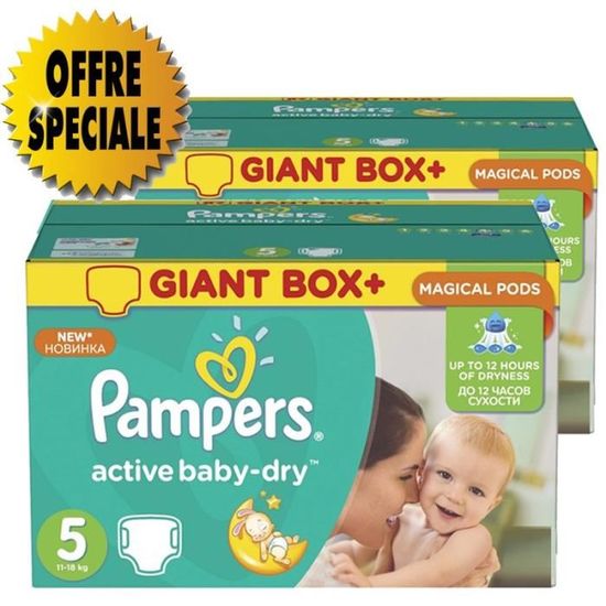 341 Couches Pampers Active Baby Dry taille 5