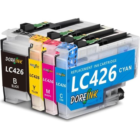 Cartuchos De Tinta Compatibles Brother LC426 - Pack De 4 (Negro, Cian, Magenta, Amarillo), Alta Capacidad
