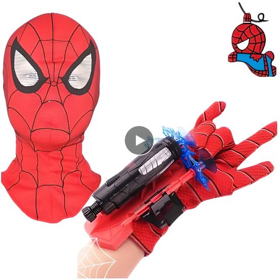 Pusuanzi Masque et Capes de Super-Héros avec Gant Lanceur Spiderman