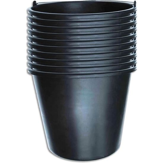Seau De Construction 20 Litres - Plastique Robuste, Poignée Métal, Pour Chantier Et Jardin
