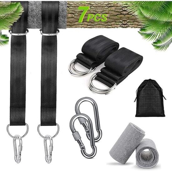 Ceinture Hamac BUKYCAT 2 Sets Sangles Connexion Avec Mousquetons - Fixation Arbre Balançoire