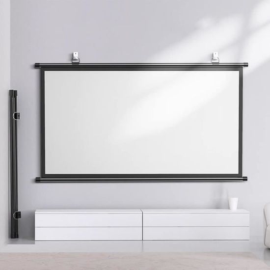 Écran De Projection Manuel (30 à 72 Pouces) - Toile 4K HD, Gain 1.2x, Format 16:9, Pour Maison/bureau
