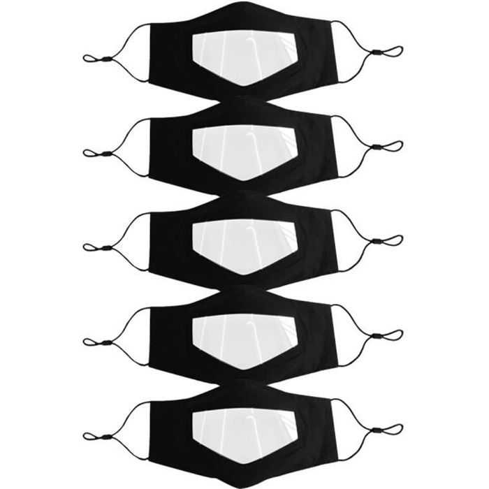 Personnes Au Design Plat Avec Masque Transparent Pour Sourds | Vecteur