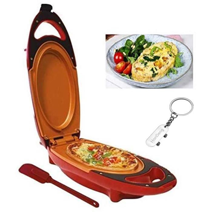 Poêle a Omelette - Plaque de Cuisson électrique portable -Poêle omelette deux plaques Revêtement antiadhésif.