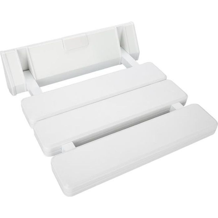 Siège Rabattable pour Douche Mural Capacité de Charge 130 kg Siège de Douche Repliable Tabouret Pliant pour Salle de bain Blanc