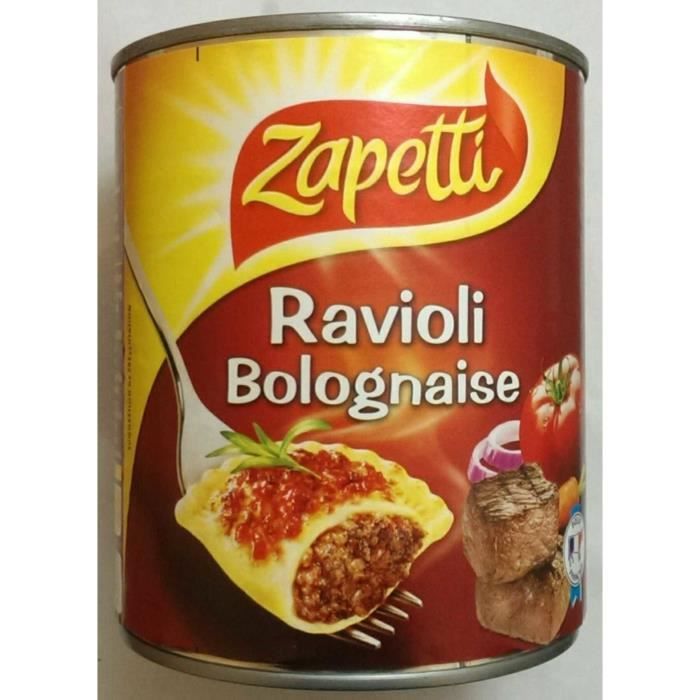 lot 3 ravioli bolognaise 800 gr zapetti neuf