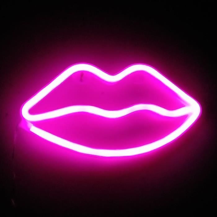 Lip Neon LED Décor Lumières Décoration Murale Décoration De Noël Fête Accueil LED Lumières Décoratives De Mariage (Rose)