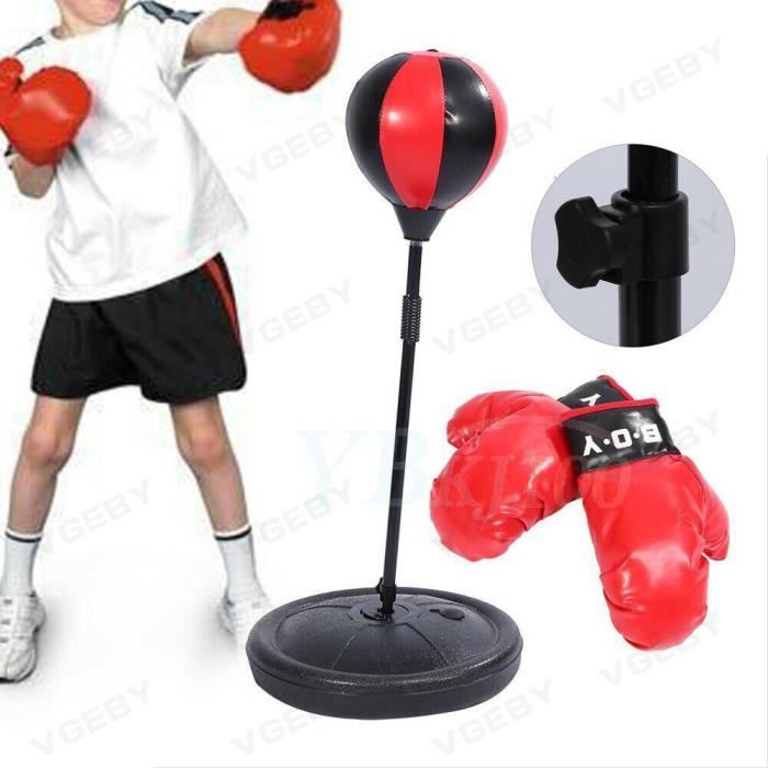 Enfants réglables en hauteur Punching Ball Bag Speed ​​Boxing Sports Set Jeu de combat avec des gants -CYA