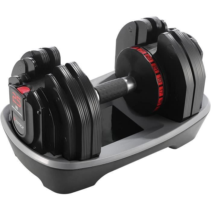 Haltère Réglable de 25 kg, Haltère de Gymnastique Réglable, avec Plateau, Haltère réglable pour Salle de Sport ou Maison(Poids p3