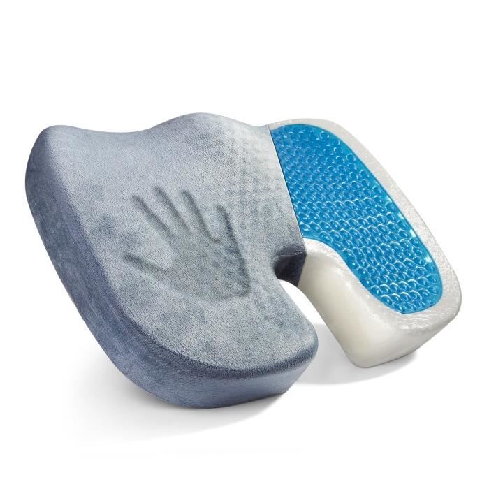 Coussin de Siège Orthopédique,Coussin de Siège Ergonomique pour Voiture,Chaise de Bureau,avec du Gel Orthopédique,Soulage Le Coccyx