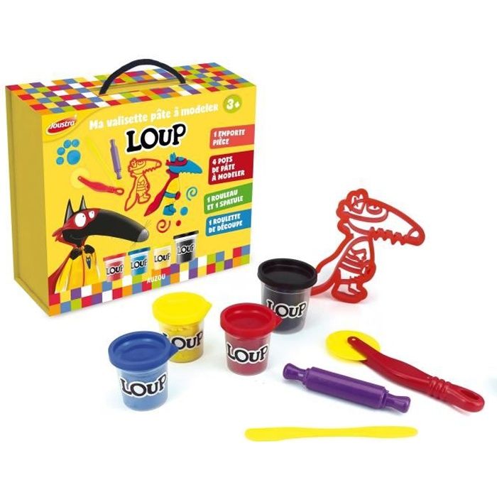 JOUSTRA - Loup Coffret Multiactivités - Crée ton personnage Loup en pâte à modeler !
