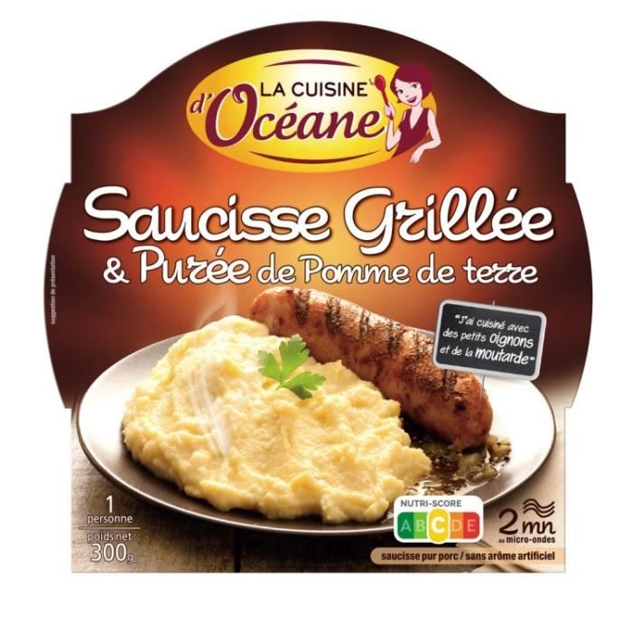 Saucisse grillée et purée 300g La Cuisine D'Océane