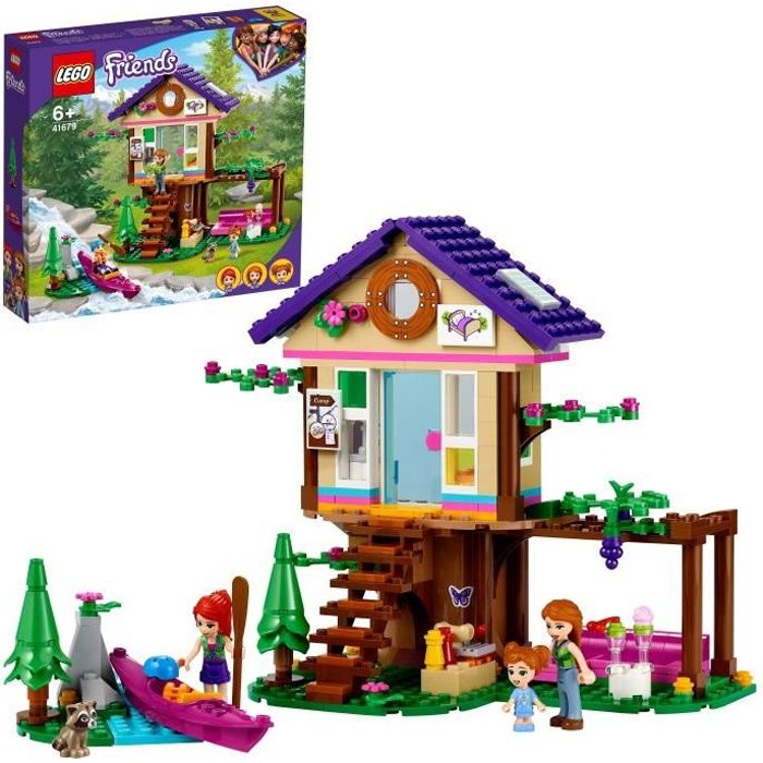 LEGO® 41679 Friends La maison dans la forêt avec Mia, Figurine Animal Raton-Laveur et Kayak, Jeu de Construction