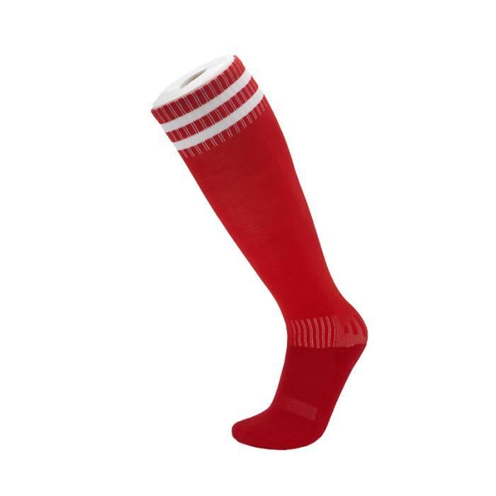 Chaussettes de football section mince pour enfants Chaussettes montantes de Compression Garçon Fille Chaussettes de sport à rayures