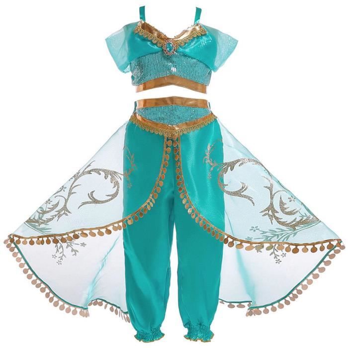 Filles Déguisements JS One Aladdin Costume Princesse Jasmine Outfit Sequin Cosplay