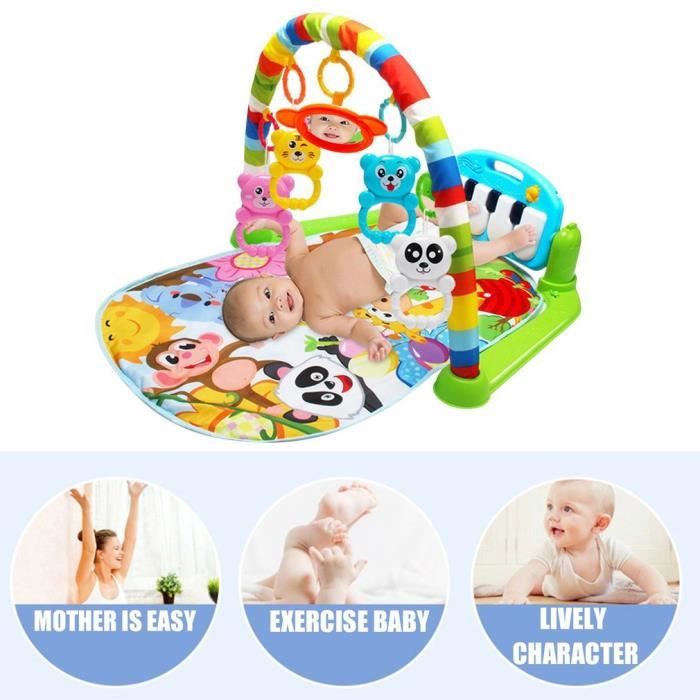 Tapis de JEU TAPIS D'EVEIL POUR BéBé couverture tapis avec musique Piano pédale fitness cadre Jouet