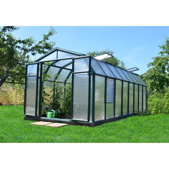PALRAM Serre de jardin Hobby Gardener 13,3 m² - Aluminium et polycarbonate