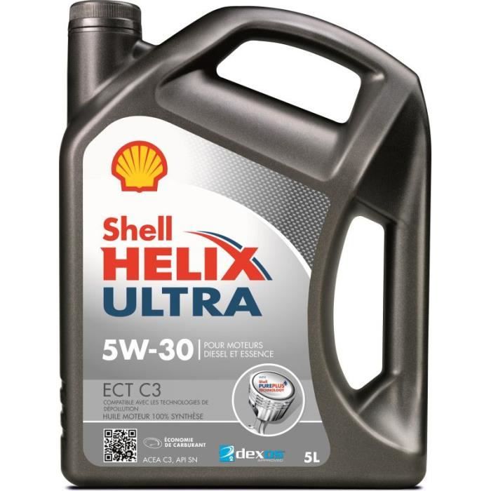 Shell Helix Ultra ECT C3 5W30 5L Huile Moteur Essence et Diesel
