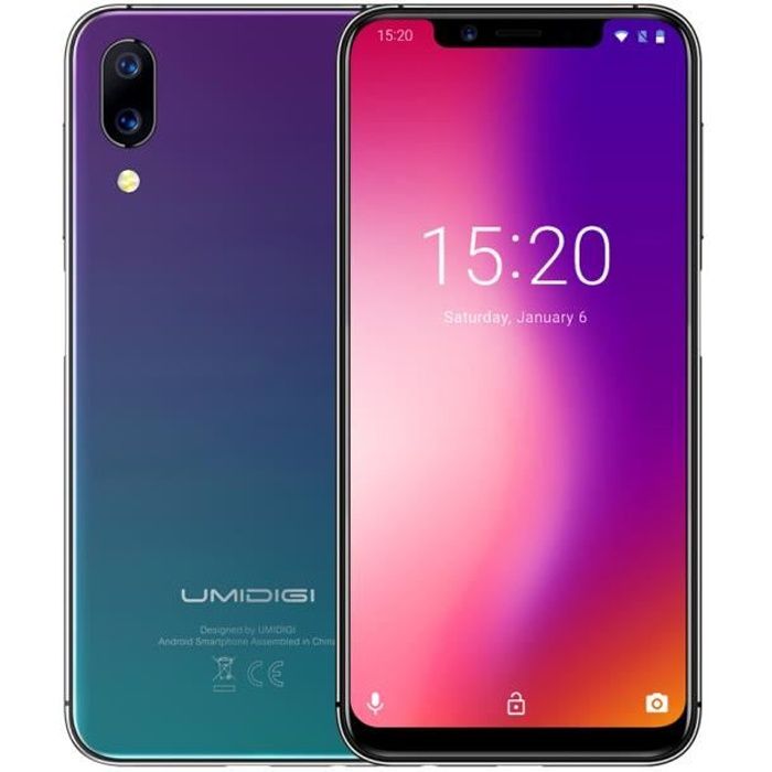 UMIDIGI ONE Global Version 5.9 -Fullsurface Android 8.1 P23 Octa Core 4Go 32Go 12MP + 5MP Double 4G Smartphone Twilight