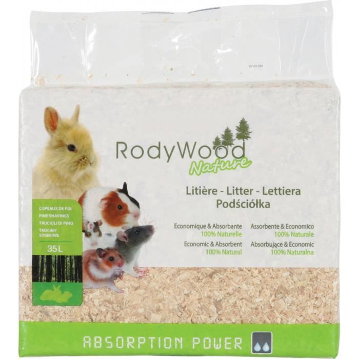 Litière rodywood nature 35 litres. pour rongeur. poids 1.862 kg. - zolux 28