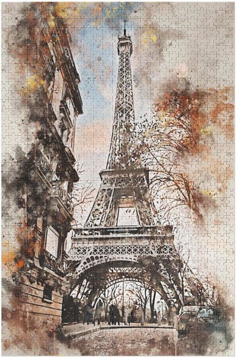 Puzzle Aquarelle de Jeu Vidéo pour Adultes - 1000 Pièces, Thème Jeu Art, 27 x 20 Pouces, Puzzle Coloré à Faire Soi-Même pour la Décoration Murale de la Maison