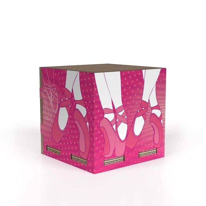 Rippotai Boîte de rangement enfant Ballet rose 24×24×24 cm - carton FSC 100% recyclable