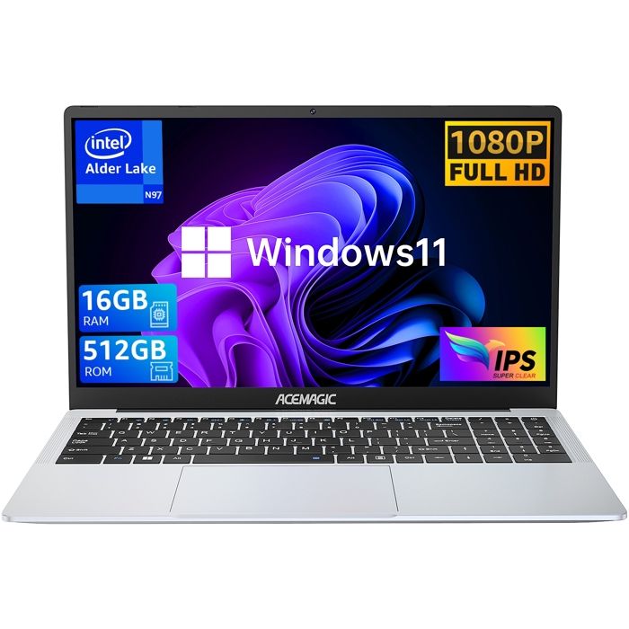 Ordinateur portable ACEMAGIC – 15.6 FHD – Intel Alder Lake N 97 – RAM 16Go – Stockage 512Go SSD – Windows 11 Home